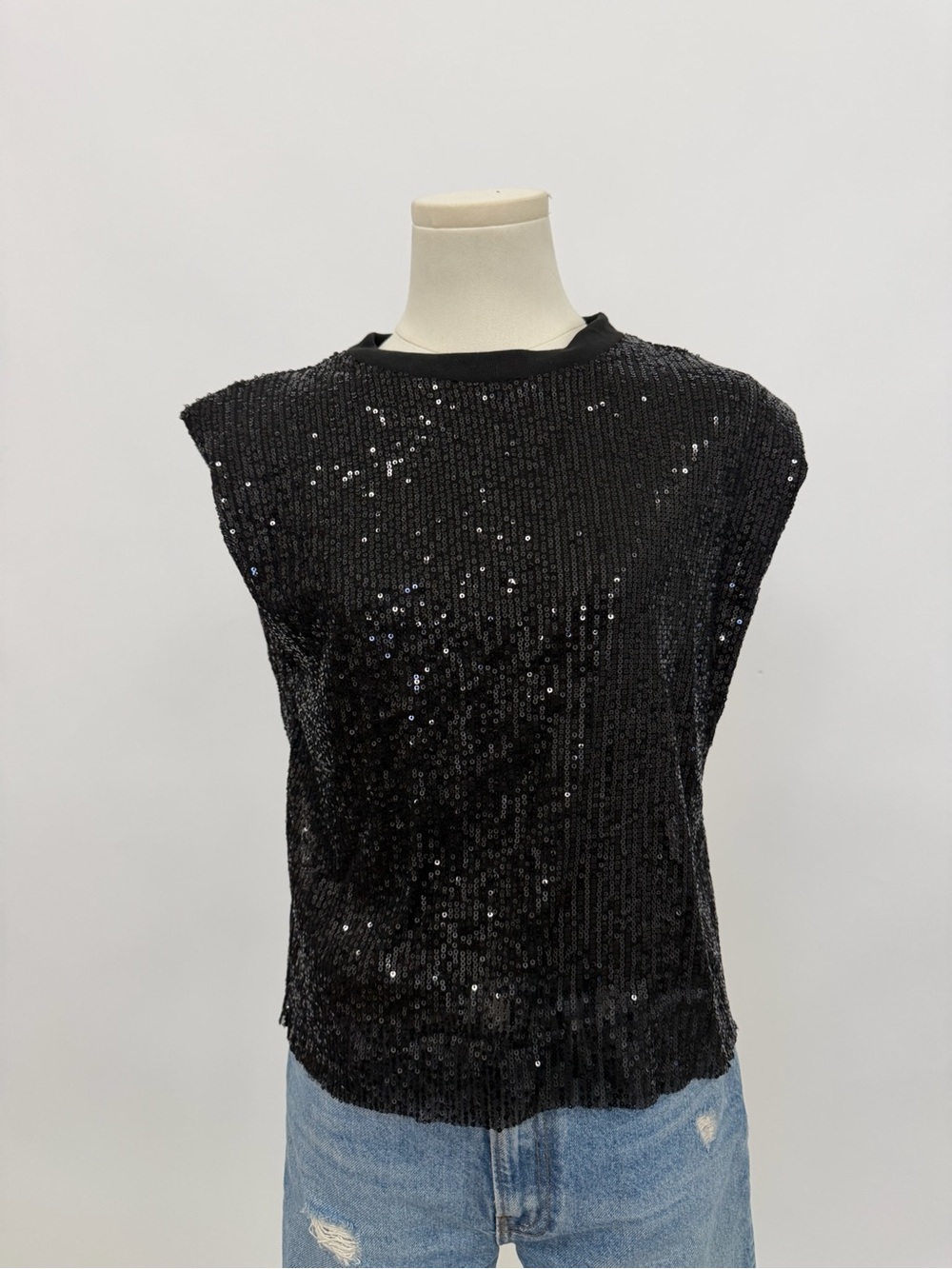 Beach Riot Black Sequin Tank Top